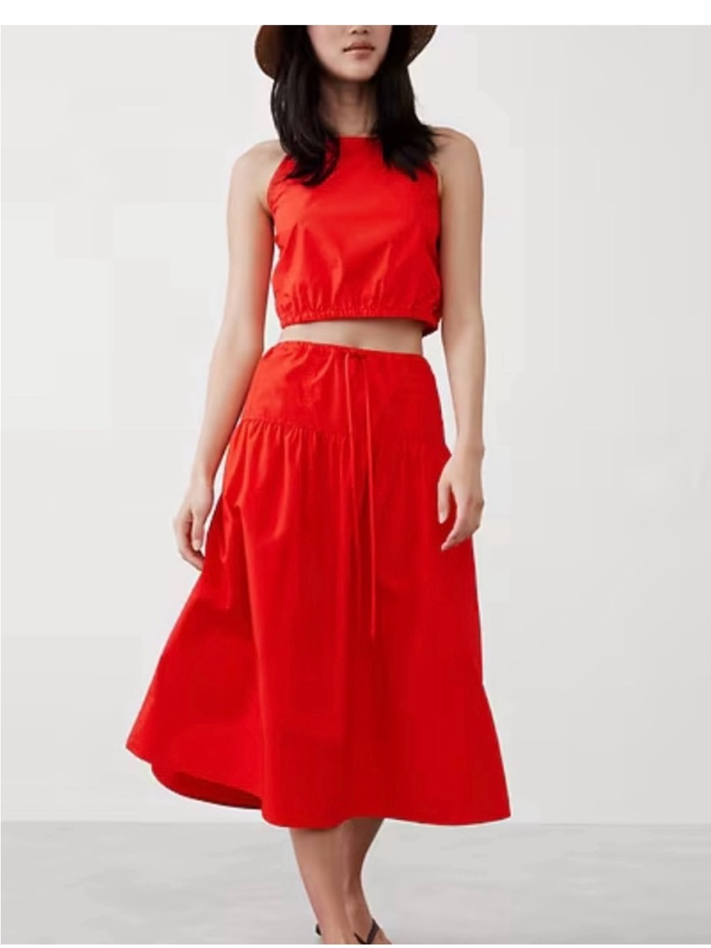 NWT Women’s Red Midi Skirt - Sleeveless Coordinating Set L petite